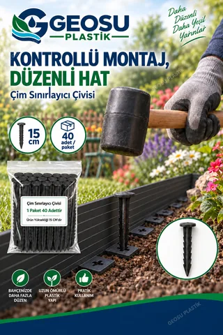 Çim Sınırlayıcı Çivisi ürün ve uygulama görseli 1