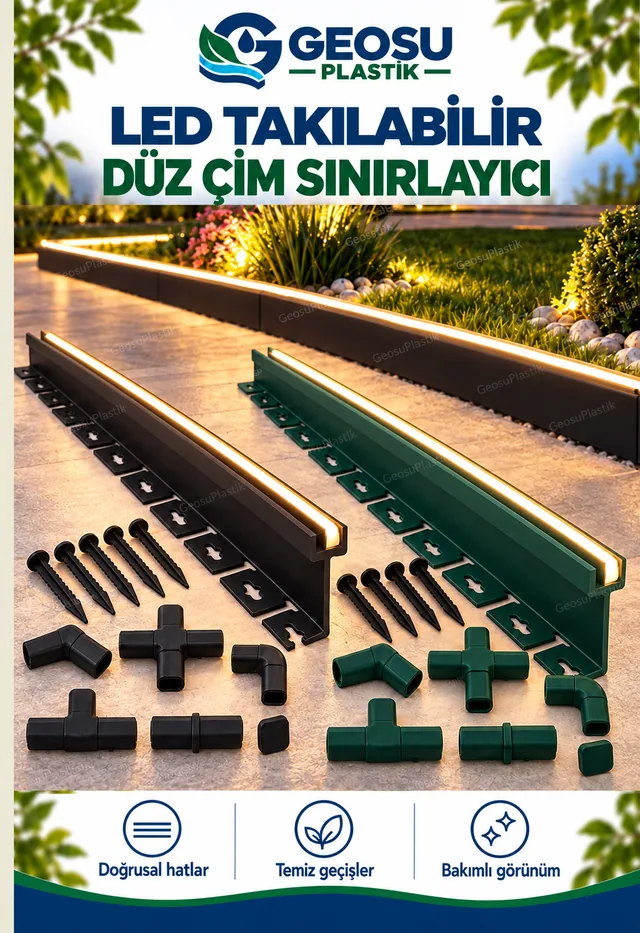 LED Takılabilir Düz Çim Sınırlayıcı