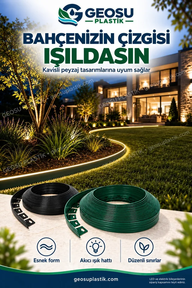 LED Takılabilir Esnek Çim Sınırlayıcı
